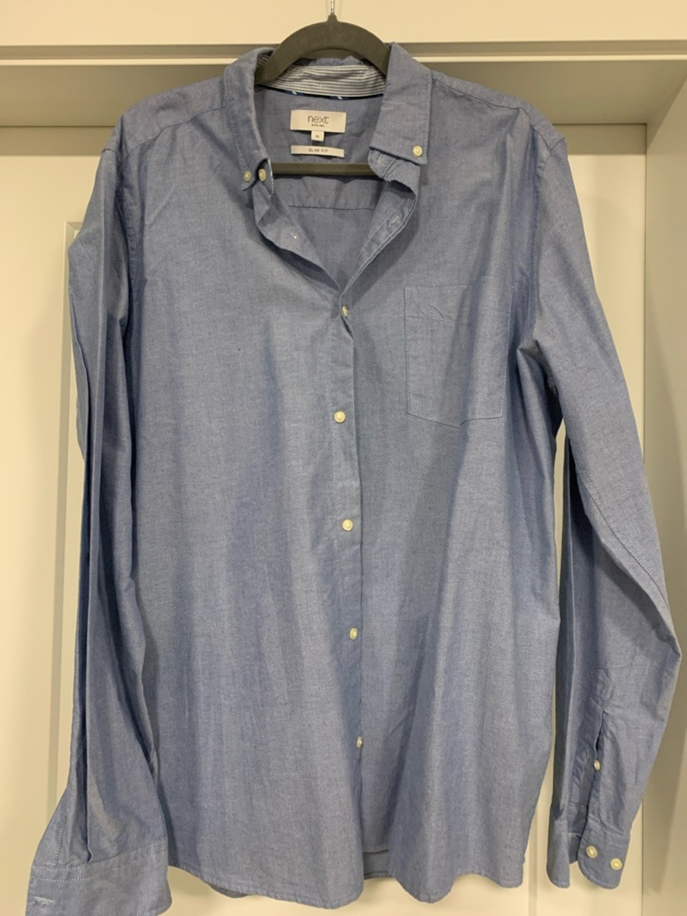 next Men's Oxford Button-Down Shirt in Light Blue